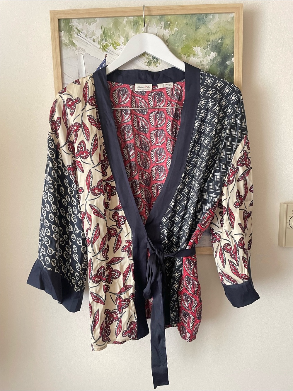 Anthropologie Meadow Rue Patchwork Kimono Wrap Blouse Top - Picture 3 of 6